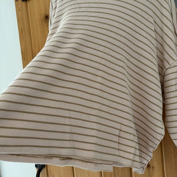 We The Free Radical Thermal Striped Cotton Hoodie Size Large - Picture 9 of 11